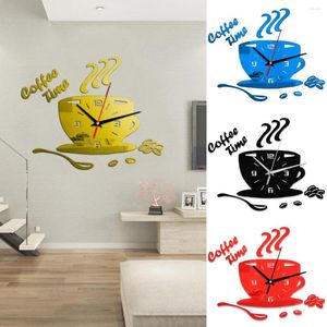 Wanduhren Kaffeetasse Form Uhr DIY Acryl Schlafzimmer Aufkleber Wohnzimmer Dekoration