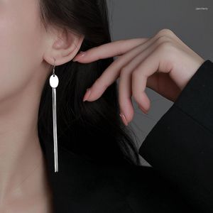 Dangle Earrings 1Pcs/set Silver Color Long Tassel Ear Line For Women Fashion Smooth Round Plate Snake Bone Chains Jewelry Gifts