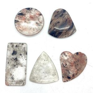 Charms 5 st/Lot Natural Stone Black Hair Crystal Pendant Halsband Reiki Healing Amulet DIY Jewelry Making Fashion Accessories