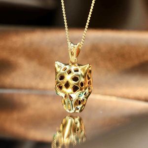 Counter 18k Gold Necklace AU750 Leopard Head Pendant Cati Light Luxury