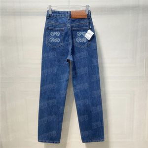 Jeans con motivo a ricamo Pantaloni in denim per donna Pantaloni lunghi da donna con design di alta qualità Pantaloni casual da donna Jean Streetwear