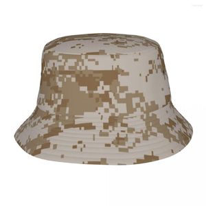 Berets Digital Digital Desert Camo Bucket Hats Men للجنسين العصرية العسكرية العسكرية الممولة الصيفية الصيفية