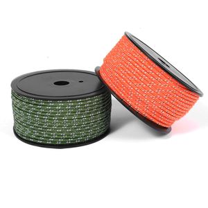 Corda de escalada reflexiva Paracord 30M Fios 6mm Corda de barraca Camping Survival Accesorios Warning Parachute Line Hiking Canopy Lanyard 230617