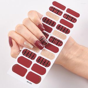 Nagelklistermärken julklä upp solida och mönstrade naglares designer dekaler design nagelt klistermärke för