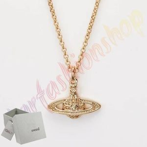 Designer Planet Necklace Box Western Queen Fashion Punk Diamond Saturn Pendant Necklace Ladies Party Jewelry Lovers