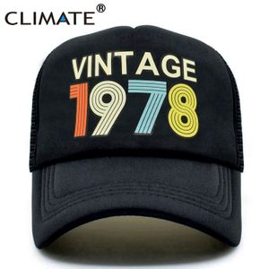 Ball Caps CLIMATE Vintage 1978 Cap 1978 Vintage Trucker Cap Men Retro 40th Birthday Gift Baseball Caps Black Cool Trucker Caps Hat 230617