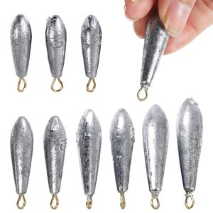 1 PCS 10g/15g/20g/30g/40g/50g Gotas de água Pesos de chumbo Chumbos de pesca Pesqueiros de pesca no mar para vara de jangada de gota d'água