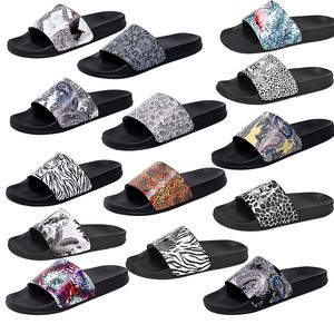 Luxury Brand High-End Men Rubber Slippers Flamingos Colourful Print Sandals Bathroom Anti-Slip Flat Bottoms Flip Flops Anti-Odour Beach Shoes Size 38-46