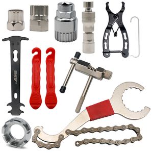 Strumenti Kit di attrezzi per la riparazione di biciclette Righello di misurazione della catena della bici Estrattore per pedivelle ctor Cutter Rimozione del volano Parti di ciclismo 230619