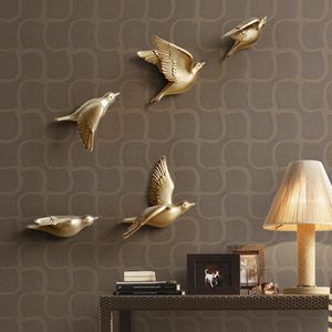 Wall Stickers wall decor living room resin birds decor creative wall murals animal miniature figurine 3D Sticker TV background wall ornament 230617