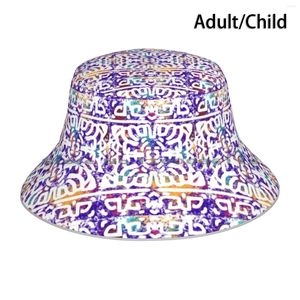 Basker Ancient Inspiration Bucket Hat Sun Cap Mosaic Colorful Tile Design Abstrakt mönster Geometrisk vikbar utomhus