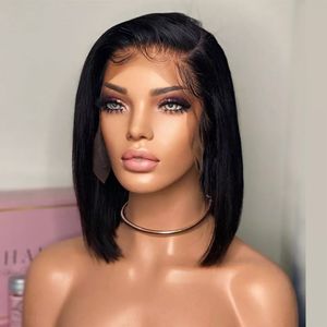 Short Bob Human Hair Wigs Brazilian 13x4 Glueless Bone Straight Lace Front Wigs For Women Lace Bob Wig