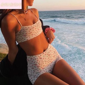 Kobietowa odzież sutowa Zestaw Seksowne kwiatowe piżamę PaJamas Cami Top and Shorts Summer Loungewear bielizna Camisoles Tanki