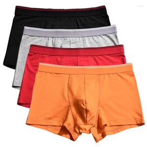 Unterhosen 4 teil/los XXXL Männer Boxershorts Boxer Herren Unterwäsche Boxer Hombres Unter Tragen Orange Atmungsaktive Boxeador Knickers U814