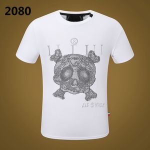 Ny stil Phillip Plain Men T Shirts Designer PP Skull Diamond T Shirt Kort ärm Dollar Brown Bear Brand Tee High Quality Skulls T Shirt Tops PV2080