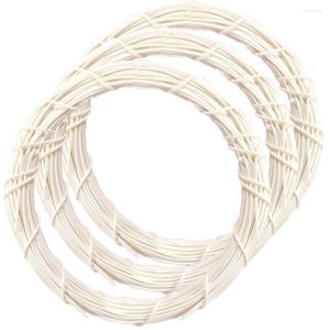 Dekorativa blommor 3 datorer Vit Vine Wreath Diy Material Rattan Ring Accessory Wedding Accessories Frame Garland Rings Naturliga