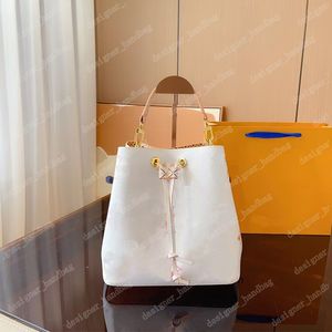 Bolsa de praia de grife Neonoe BB Bolsas de ombro balde femininas Bolsas de flores Bolsas de tecido rápidas Bolsas de verão grandes Pochette Bolsas de couro genuíno com cordão Bolsas casuais