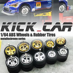 Diecast Model car Model Car 1/64 Wheels With Rubber Tires 5sets Electroplating ABS Basic Modified Parts Vehicle Toy for wheels Tomica Mini GT 230617