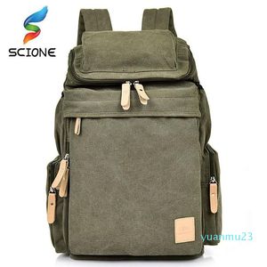 Borse da esterno Uomini di grande capacità Viaggi Salita Zaino per laptop Tela Zaino vintage Zaino casual retrò maschile Scuola per adolescenti