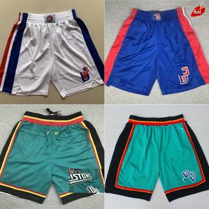 New Basketball Cade Cunningham Jaden Ivey Shorts Retro Classic Just Don With Pocket Hip Pop Pant Zipper Sweatpants Killian Hayes Burks Olynyk Bagley Knox Short Blue