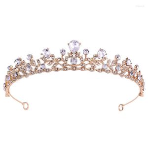 Fermagli per capelli Moda semplice sposa piccola corona di lusso a forma di foglia strass cristallo lucido per fasce per diserbo NA