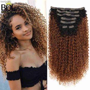 Bol Kinky Curly Clip in Hair 7pcs 16 Clips 26inch 140gダブルウェルフキンキーカーリー合成ヘアピースl230520