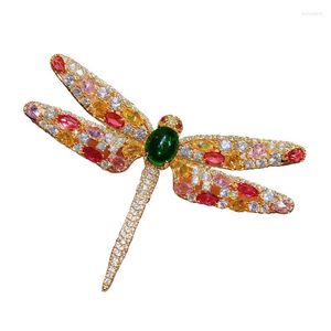Broscher högkvalitativa mousserande multicolors kubiska zirkonium slända brosch stift klädtillbehör mode kvinnor#39; s smycken