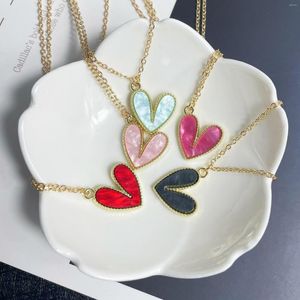 Catene Dolce Macaron Colore Cuore Coppie Collana d'amore per gli amanti Donna Uomo Elementi Collane di amicizia Gioielli regalo di San Valentino