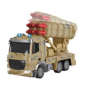 1/24 RC araba tankı 10 Ch 2.4g uzaktan kumanda kamyonu askeri araçlar füze fırlatıcı roket inşaat arabası hafif oyuncaklar ile çocuk