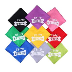 Altre forniture per cani Color caramella Pet Bandana Abbigliamento È il mio compleanno Design Simpatici bavaglini per cuccioli di gatto Sciarpa Bandane regolabili per cani in cotone Dhpj9