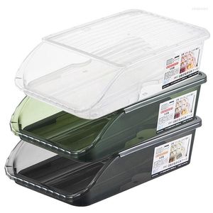 Bottiglie di stoccaggio Supporto per organizer per uova da frigorifero per frigorifero Tipo di cassetto a 2 strati Contenitori impilabili Plastica trasparente