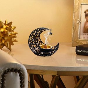 Candle Holders Metal Moon Bra kvalitet och pålitlig guldpläterad järnfasstjärnmönster Eid Mubarak Holder Home Artikel