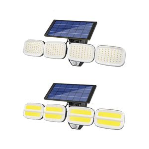 Gartendekorationen Solarbetriebene Wandleuchte Heimbeleuchtungsausrüstung Fernbedienung Außengarten Wandleuchte Zubehör 200LED 230617