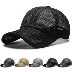 Summer Mesh Baseball Cap för män Justerbara andningsbara mössor Kvinnors Hatt snabba torra coola hattar Casual Trucker Hat