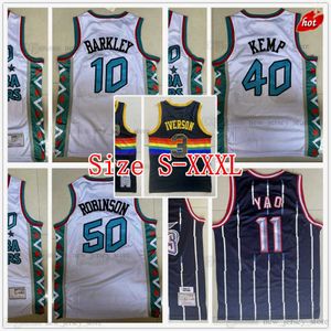 Rozmiar S-XXXL Mitchell i Ness 3 Allen 11 Yao Iverson Ming Jersey 1995 All-Star Retro Basketball Shawn 40 Kemp White 50 David 10 Charles