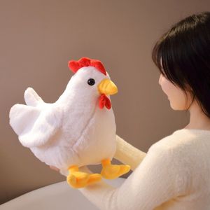 Animali di peluche ripieni 30/40 cm imitazione gallo Peluche pieno di morbida e adorabile bambola di pollo animale pollame cuscino divertente tappetino domestico decorato regalo di compleanno 230619