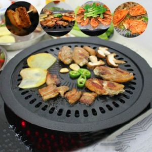 BBQ Tools Tillbehör Behokic Korean BBQ Smokeless Nonstick Stovetop Barbecue Gas Grill Pan for Inhoor Outdoor Kitchen Cooking redskap BBQ Tool 230617