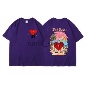 2024Novos camisetas masculinas Bad Bunny UN VERANO SIN TI Gráficos Hip Hop Street Summer Music Album Imprimir manga curta Y2k Roupas Unissex Tops Camiseta Ela é uma pessoa carinhosa Polo 88