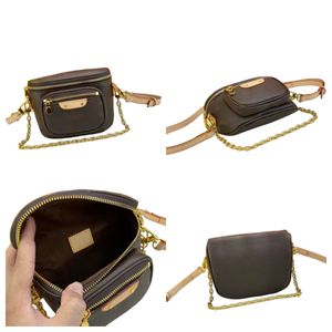 Bolsas de cintura M82335 MINI BUM Bolsa de mão de grife Hobo Satchel Sacola para noite bolsa casual com corrente transversal