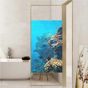 Window Stickers Ocean World Film Privacy Glass Sticker UV Blocking Heat Control Coverings Tint For Homedecor