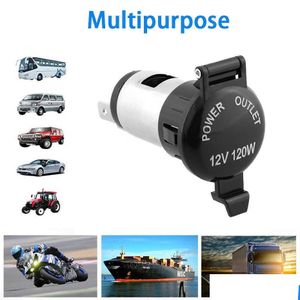 Other Auto Electronics Heat Waterproof Car Accessories Resisting Plastic Power Socket Dc 12V 120W Motorcycle Tractor Cigarette Light Dhpfu