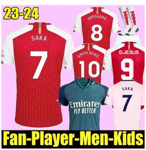 23 24 Pepe Saka Futbol Formaları Hayranlar Versiyon Gunners Odegaard G.Jesus Tierney Smith Rowe Arsen Love 2023 2024 Futbol Gömlek Erkek Çocuk Kiti Socks 16/2xl