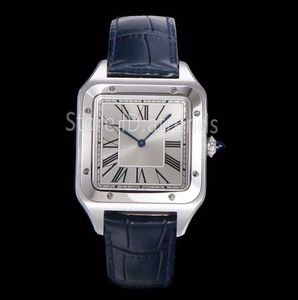 Super Top Fashion Quartz Watch Mężczyźni Złota Srebrna tarcza Sapphire Szklanka Mały środkowy rozmiar skórzany pasek Klasyczny kwadratowy projekt damski Zegar 1768
