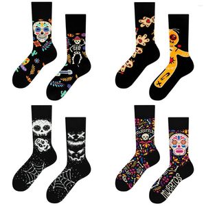 Men's Socks Creative Ins Skeleton Ab Trend Asymmetrical Mandarin Duck Pure Cotton Street Middle Tube Sex Couple Sports For Men