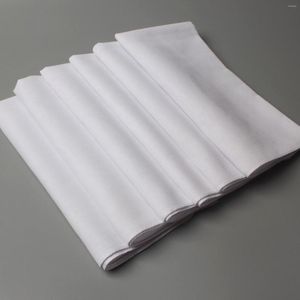 Bow Ties 12Pcs Pure White Handkerchiefs Set Solid Color Cotton Hankies Men's Vintage DIY Gift For Everyday Use Bridal Wedding