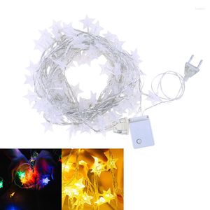 Strings Eu Plug 8.5M Led Star Fairy Garland String Lights Novelty For Year Christmas Wedding Home Indoor Decoration Battery Powered