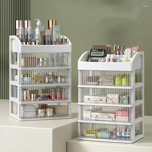 Storage Boxes Desktop Makeup Organizer Cosmetic Box Drawer Type Brush Holder Lipstick Skincare Container Bathroom Organizers