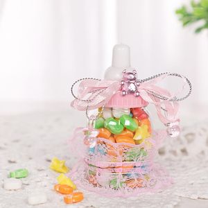 Confezione regalo 12 pezzi/set scatola di caramelle di plastica trasparente forma di biberon per bambini custodia da imballaggio carina per matrimonio festa doccia