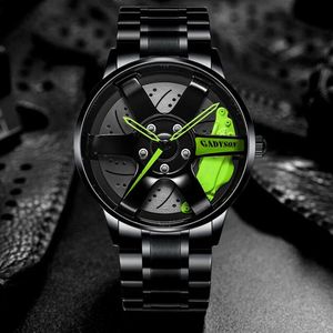 Top Watch Marka Wheel Came Custom Design Sport Rim Watche Waterproof Waterproof Stal nierdzewna Whole 2021 Męskie nadgarstki