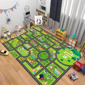 Spela Mats Children's Anti-Skidmatta Crawling Mat Road Traffic Route Mattmatta vardagsrum SOFA SABBABEBABEL Mattan Baby Climbing Game Carpet 230619